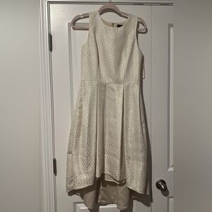 White House Black Market cream/gold dress